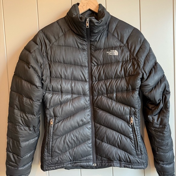 The North Face Jackets & Blazers - The North Face 550 Women Size L Black Sheen Puffer Goose Down Insulated Jacket